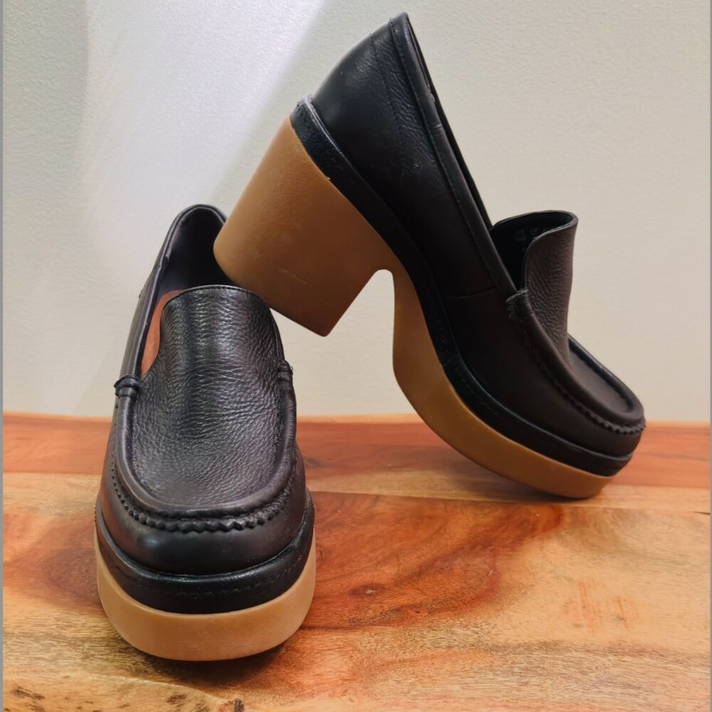 ZODIAC Women's Dorit Slip-ons Platform Black Leather Size 10